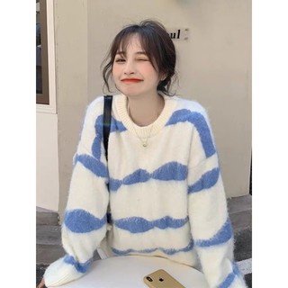 Áo len hoạ tiết form rộng ulzzang Hàn Quốc