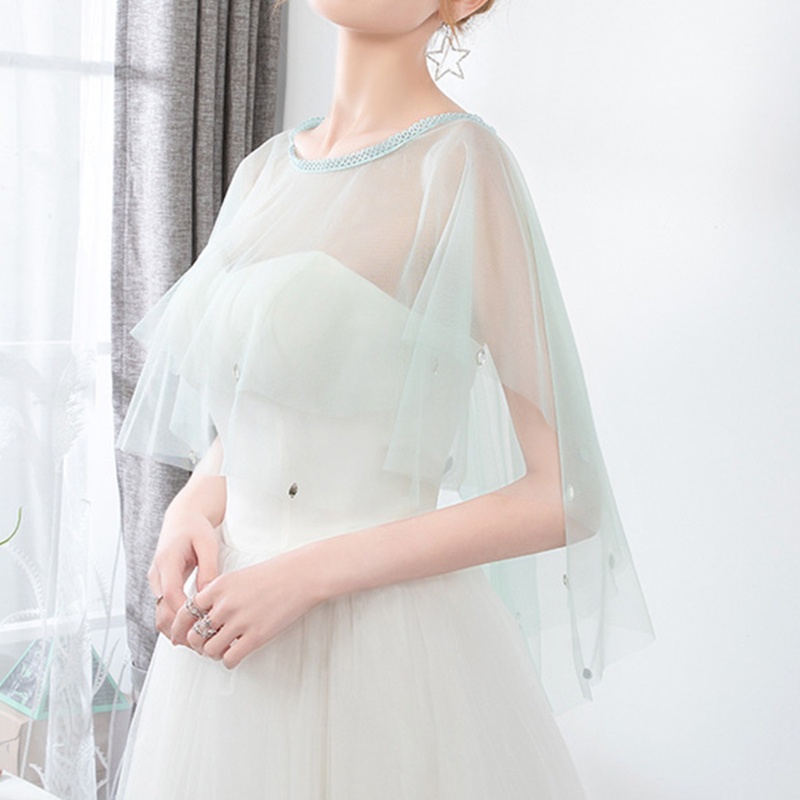 Wmmb Khăn Choàng Cổ Vải Tuyn Trong Suốt Quấn Vai Không Dây Cho Nữ Đi Tiệc Tối Tri