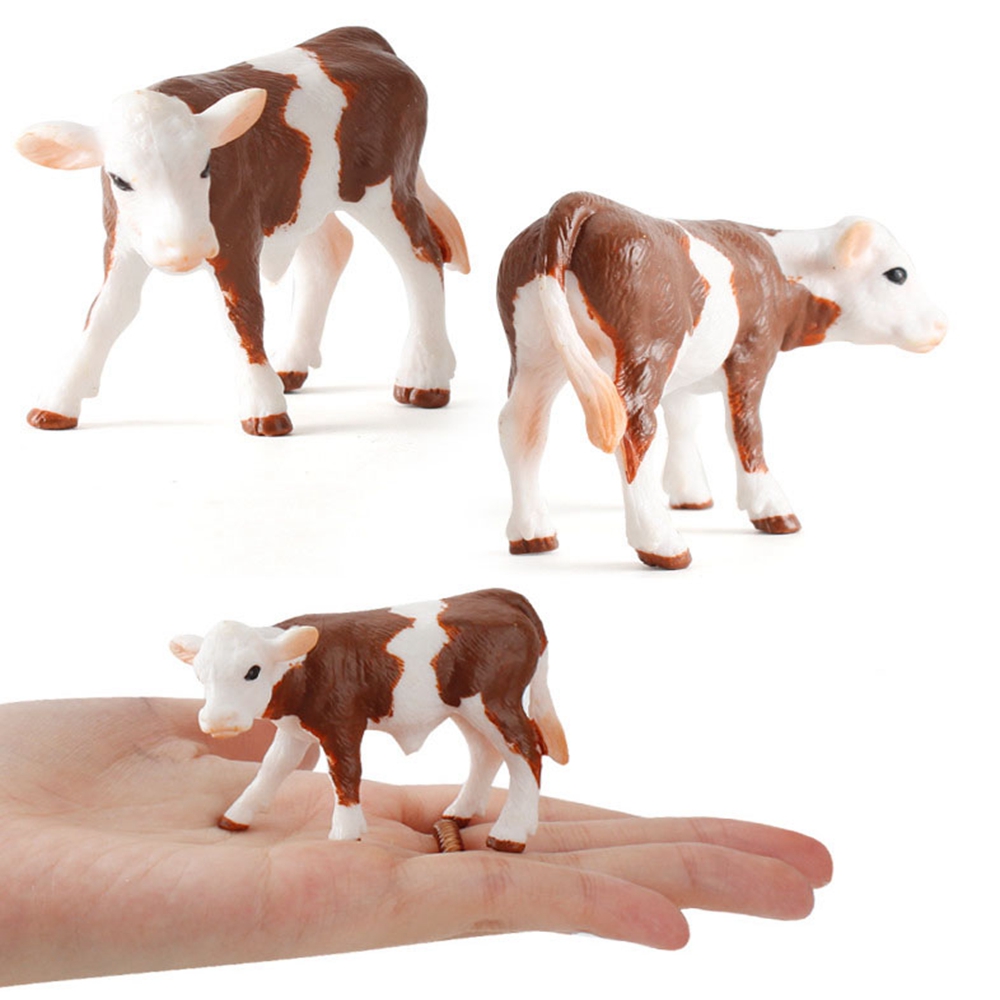 LETTER🌟 1/6pcs Gifts Simulated Animal Figurines Children Kids Baby Miniatures Cows Cow Action Figure Zoo Farm Animals Fun Toys Model Educational Toy Multistyles Plastic Models