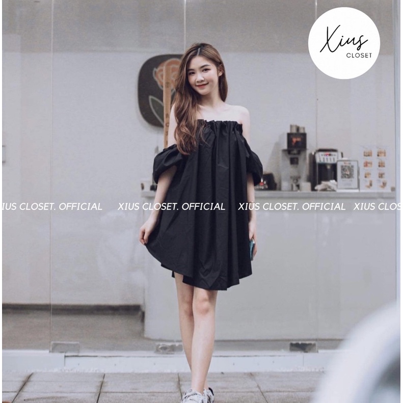 Váy Trễ Vai Tay Bồng Xinh Xắn Tiểu Thư -V002