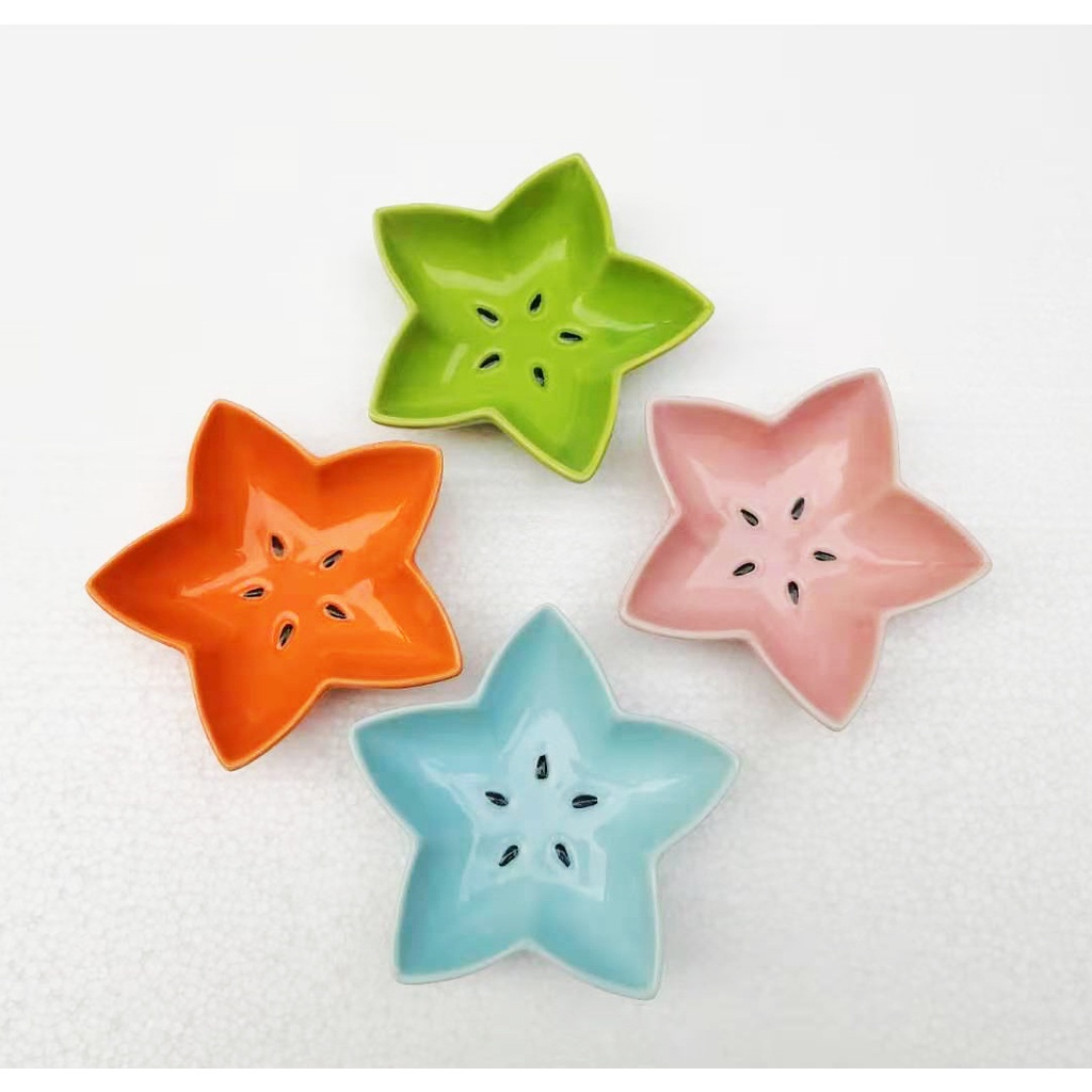 Bát ăn dặm gốm sứ hình quả khế 100ml nhiều màu sắc đáng yêu cute cho bé ăn dặm kiểu nhật