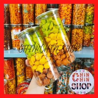 Bánh gấu mix 3 vị: kem sữa, socola, chùm ngây lon 420g, bánh giòn tan, nhân đầy ụ - ĂN VẶT CHIN CHIN.