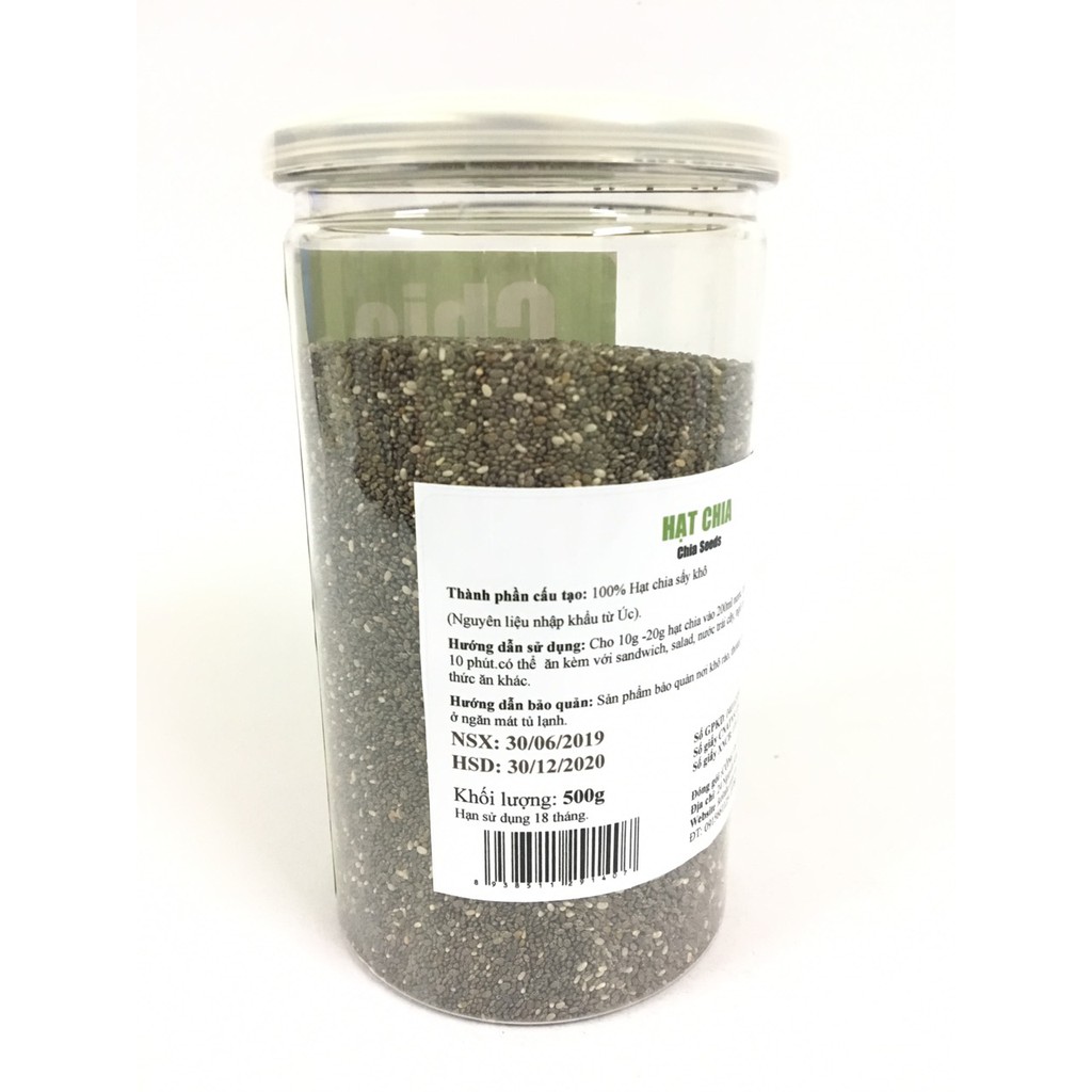 Hạt Chia Organic Nhập Khẩu Mỹ Hộp 500g