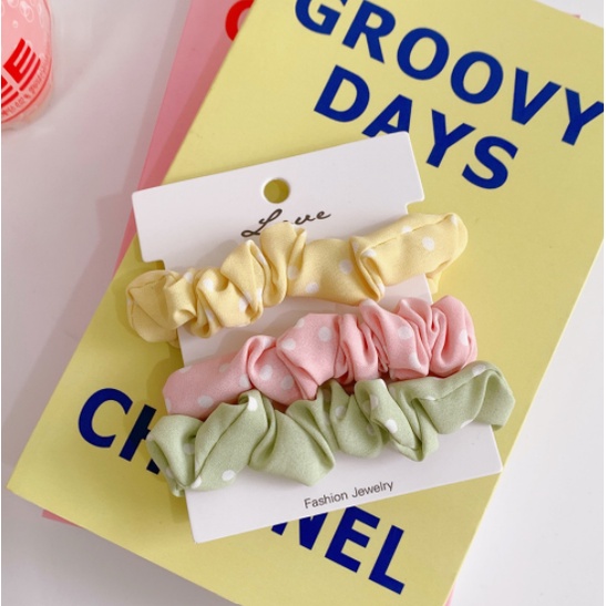 Set 3 dây buộc tóc vải Chiffon thời trang cho nữ CT010