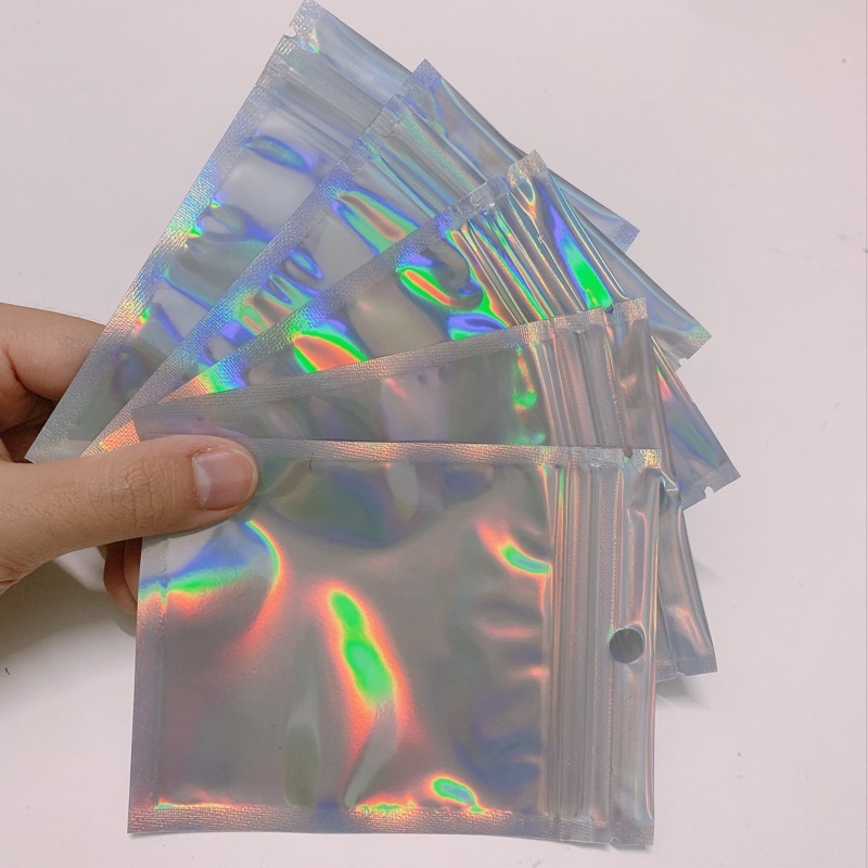 Set 10c túi zip hologram trong suốt tiện dụng
