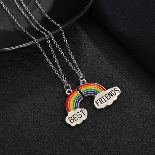 Dây Chuyền Mặt Cầu Vồng Khắc Chữ Best Friend
