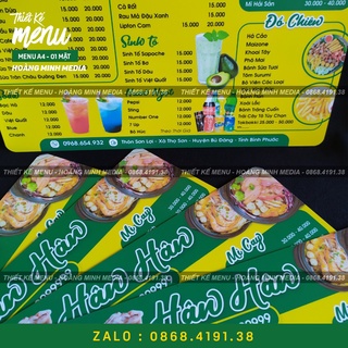 Menu Chống Thấm Nước - A4