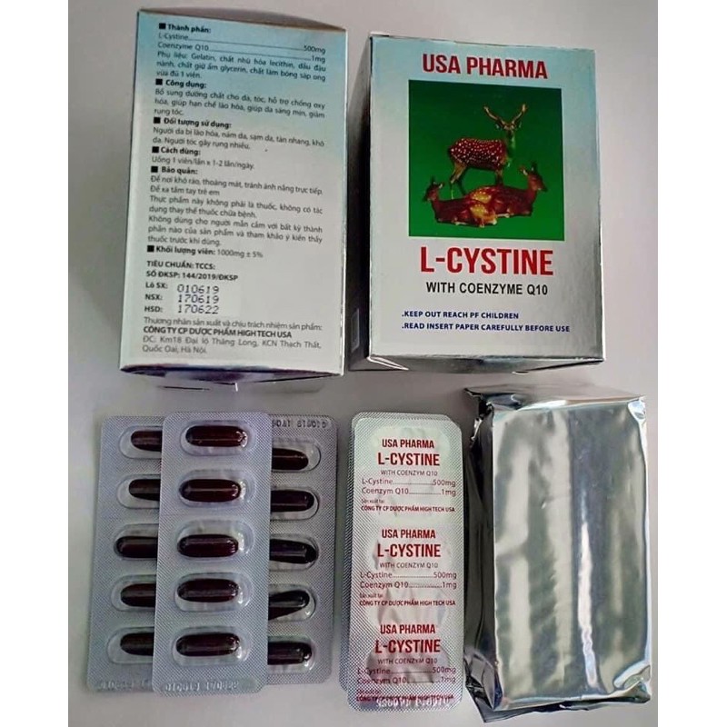 L cystin bổ sung dưỡng chất cho tóc, da hộp 60 viên