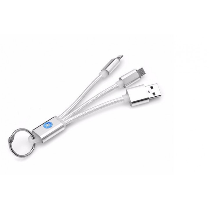 Móc khóa cáp sạc điện thoại dây dù 2in1 microUSB, lightning cho Iphone Samsung Oppo Xiaom youngcityshop 30.000