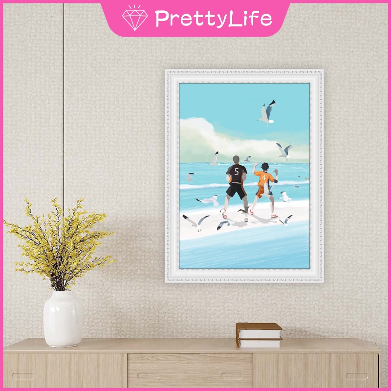 Bộ tranh đính đá 5D tự làm 30x40cm/40x50cm họa tiết hoạt hình Nhật Bản dùng để trang trí phòng ngủ