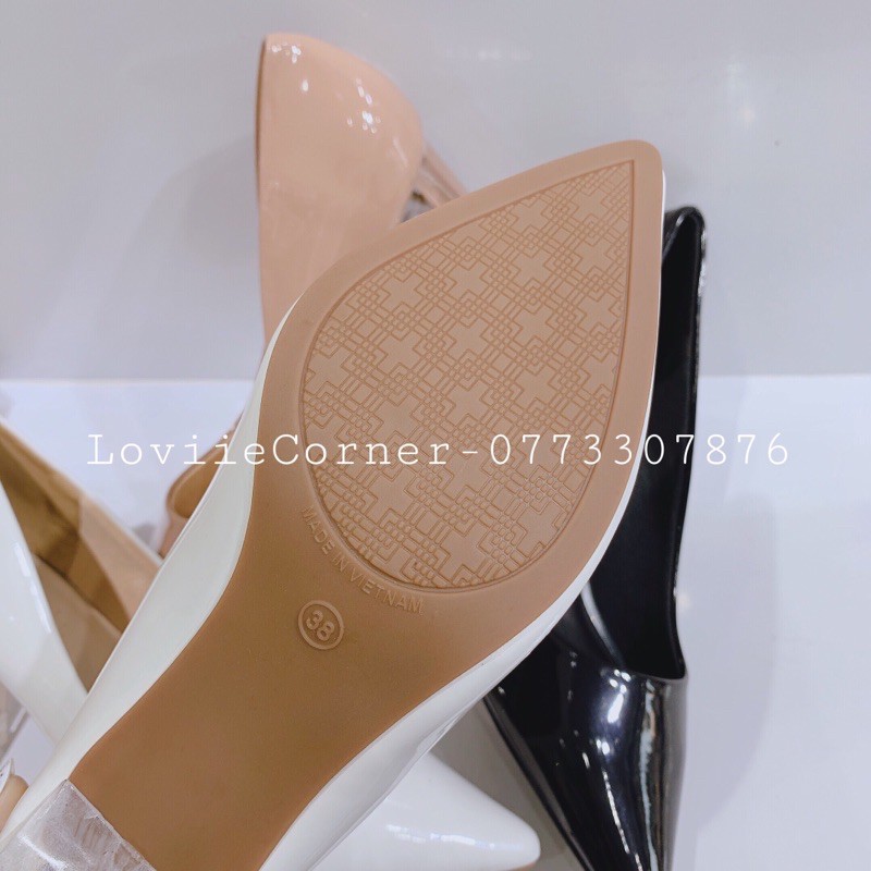 LOVIIECORNER- GIÀY CAO GÓT BÍT MŨI NỮ 9 PHÂN CÔNG SỞ DA BÓNG  - GIÀY CAO GÓT MŨI NHỌN ĐẾ VUÔNG 9CM DA  G210510 G211126