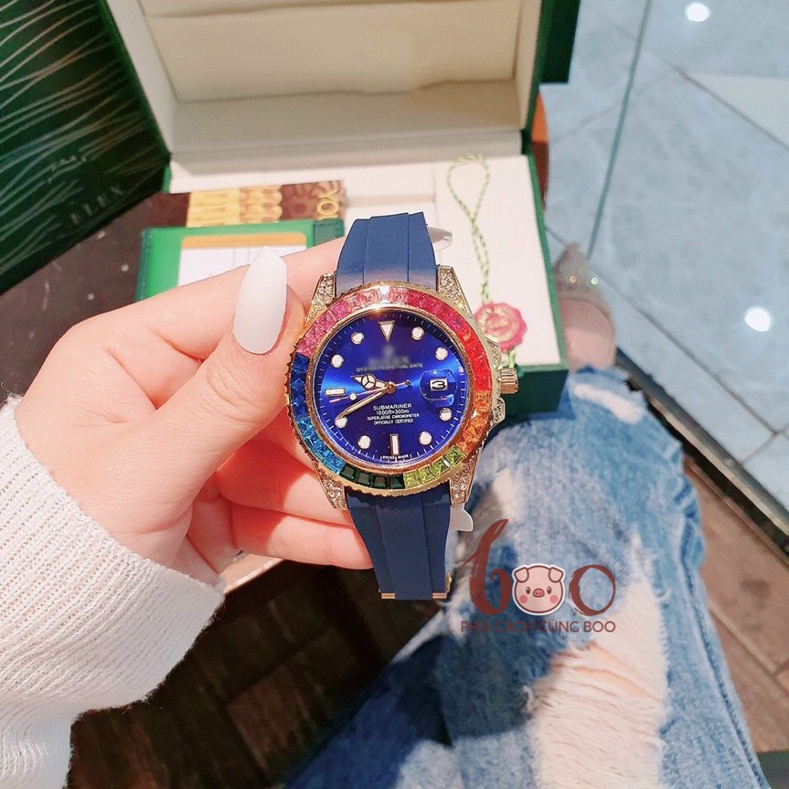 Đồng Hồ Nam Nữ Rolet Daytona Dây Cao Su Siêu Dẻo Chống Thấm Mồ Hôi Tay Nhiều Màu