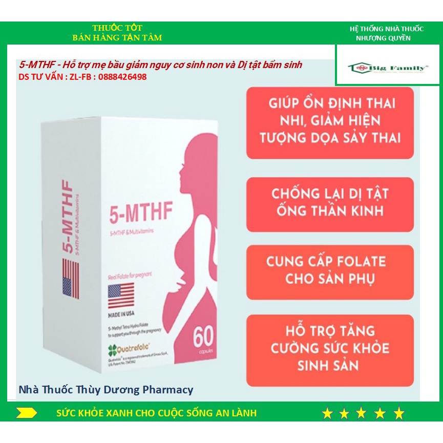 5-MTHF, Giúp Tăng Khả Năng Sinh Sản Ở Phụ Nữ - hỗ trợ mẹ bầu Giảm Nguy Cơ Sinh Non Và Dị Tật thai nhi