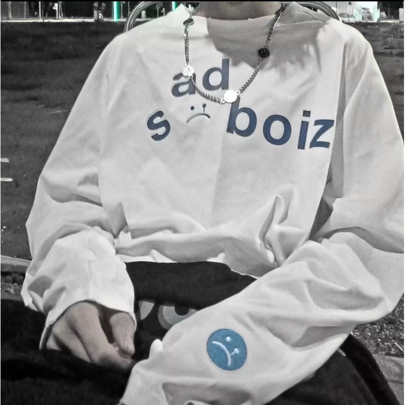 Áo Sweater thun Unisex form rộng SADBOIZ mặt buồn | BigBuy360 - bigbuy360.vn
