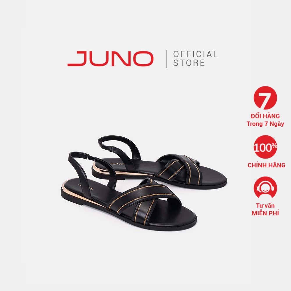 Giày Xăng Đan JUNO Sandal 3cm Quai Đắp Chéo Viền Dây Xích Mảnh Thời Trang SD03048