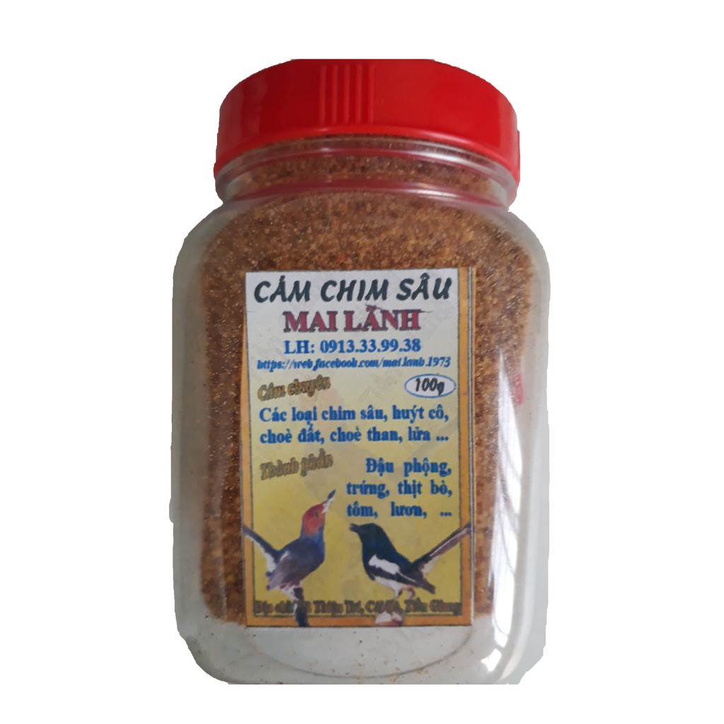 Hũ Cám Chim Sâu Mai Lãnh 100g - Thức Ăn Chim Sâu Đầu Đỏ