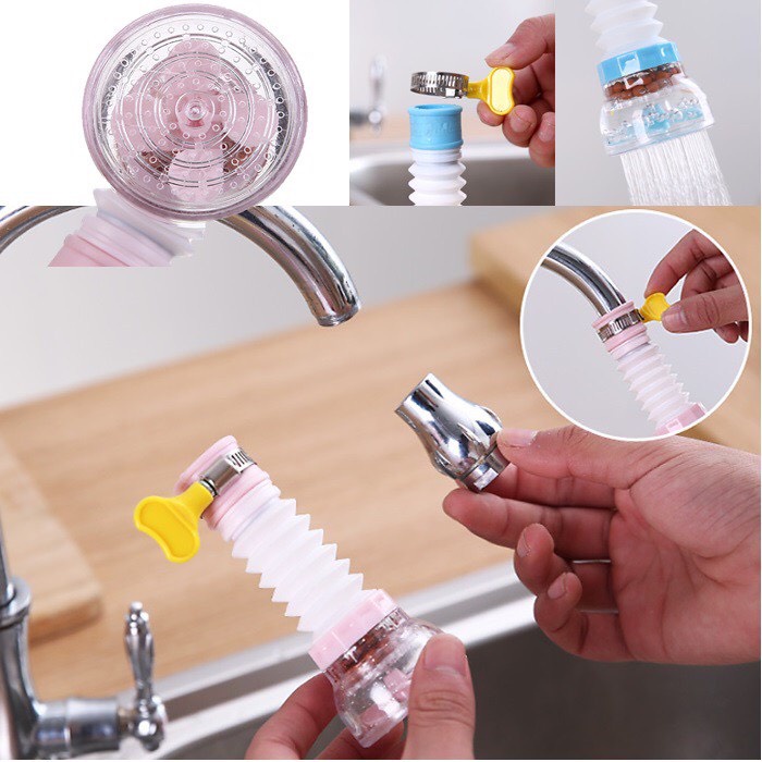 Đầu vòi nước tăng áp rửa bát lọc bẩn vòi nước bể xoay 360 độ thông minh