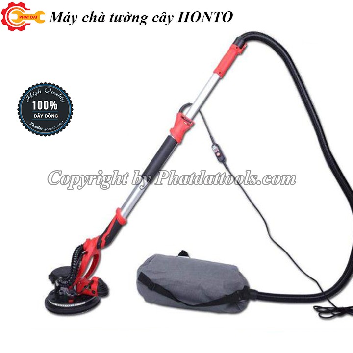 Máy chà nhám tường làm sơn bả dạng cây HONTO YS-892-Có hút bụi,đèn led chiếu sáng-Tặng 10 tờ giấy nhám-Bảo hành 6 tháng