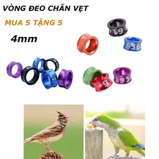 Màu hỗn hợp vòng đeo chân chim vẹt có số ,nhẫn đeo chân chim 4mm