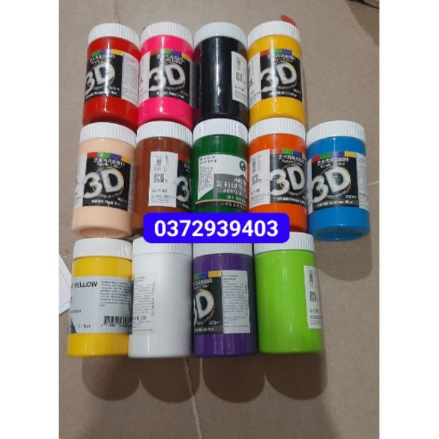 [RẺ NHẤT] MÀU ACRYLIC 3D LỌ 300ML