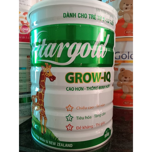 Sữa bột dinh dưỡng giúp trẻ phát triển chiều cao và trí não Vitargold 900g dành cho trẻ 1-15 tuổi