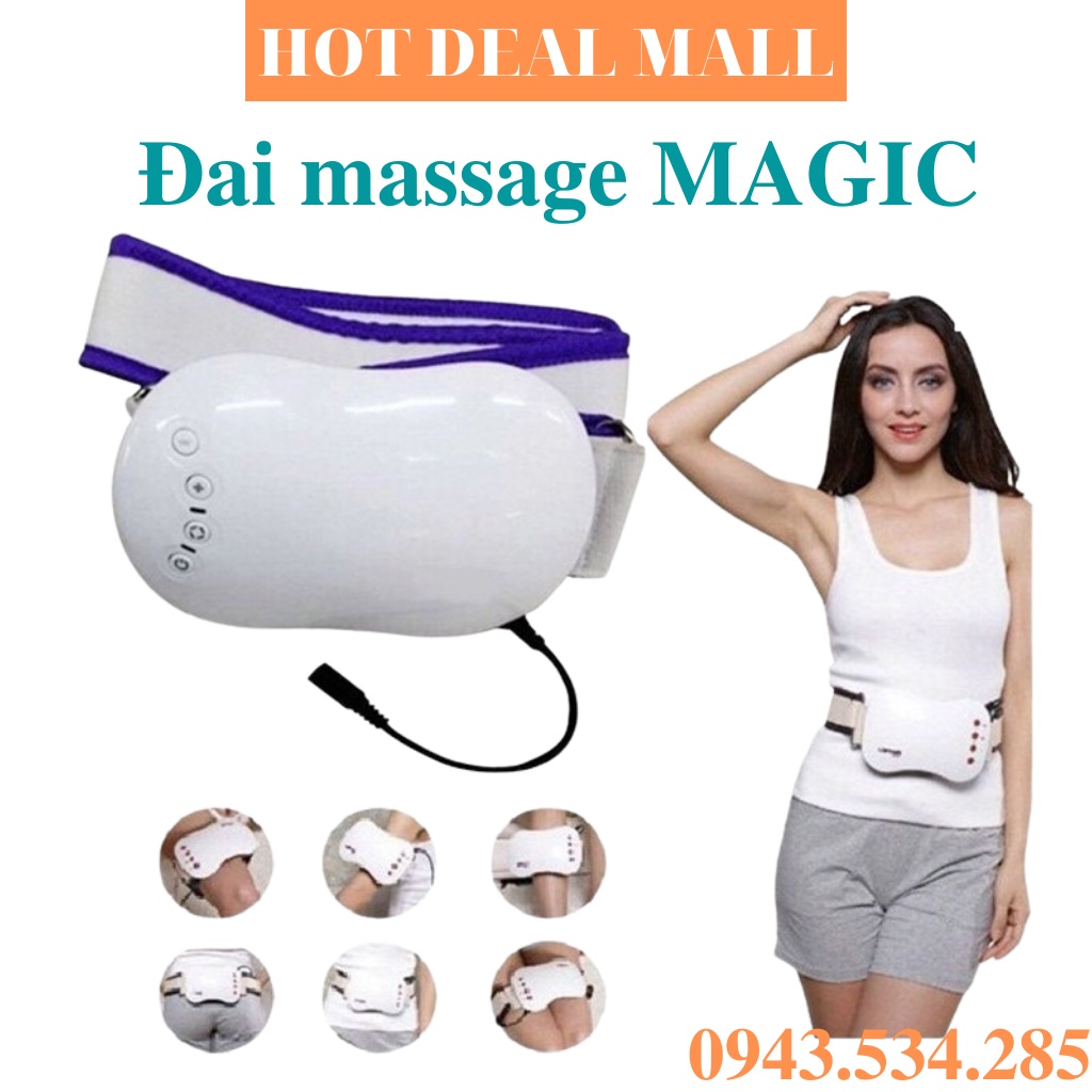 Đánh tan mỡ bụng, Máy mát xa bụng, Đai massage Magic cao cấp, giúp đánh tan mỡ thừa, lưu thông máu tốt- SALE 50%