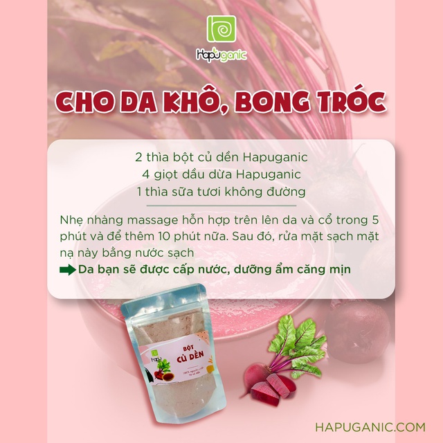 Bột Củ Dền Nguyên Chất HaPu Organic sáng da handmade