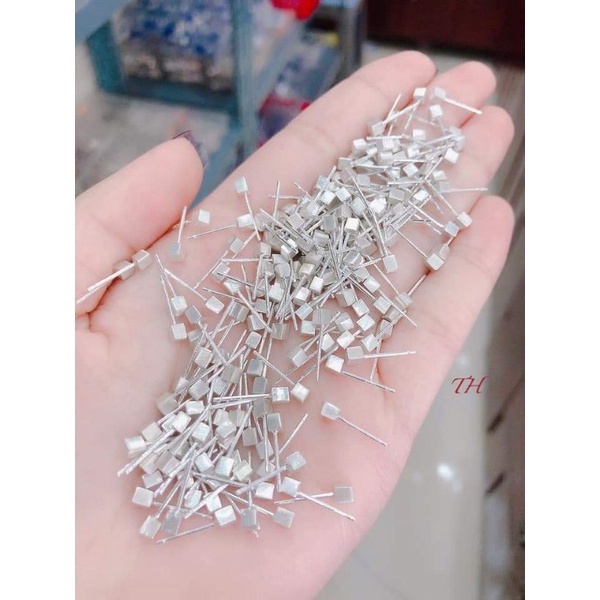 bông tai nụ đinh bạc