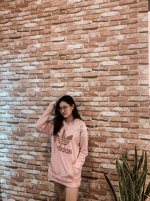 Áo hodie adi.dá hồng vỏ đỗ