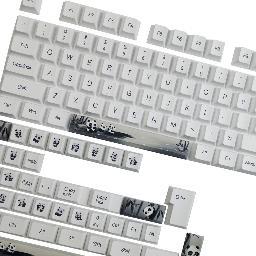 Gói phím gấu trúc GMK, 140 phím keycaps Cherry Profile DYE-SUB Cá nhân hóa GMK Keycaps cho bàn phím cơ