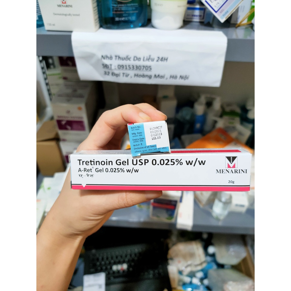 TRETINOIN ARET USP GEL GIẢM MỤN TRẺ HÓA DA  0,025% 0,05% 0,1% AUTH