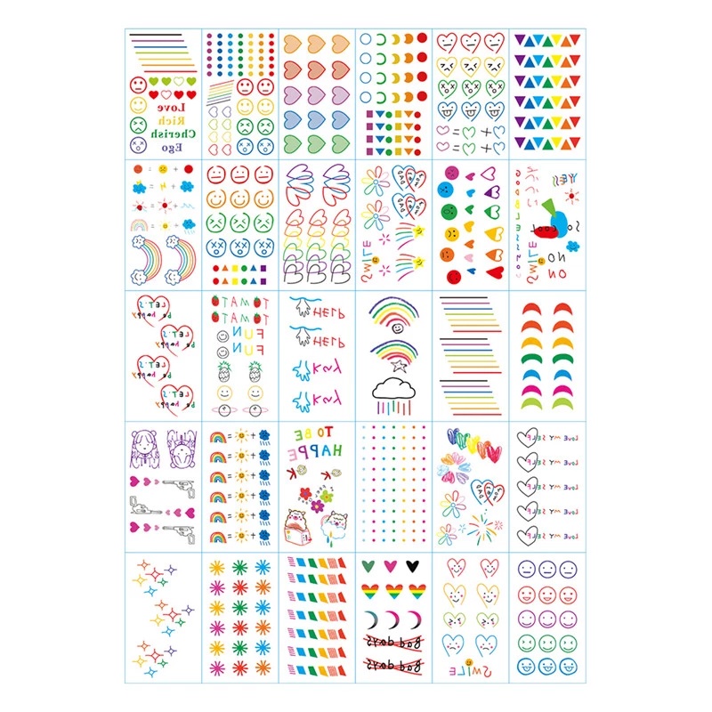 Set 30 Hình Xăm Dán Tạm Thời Chống Nước Nhiều Màu Sắc