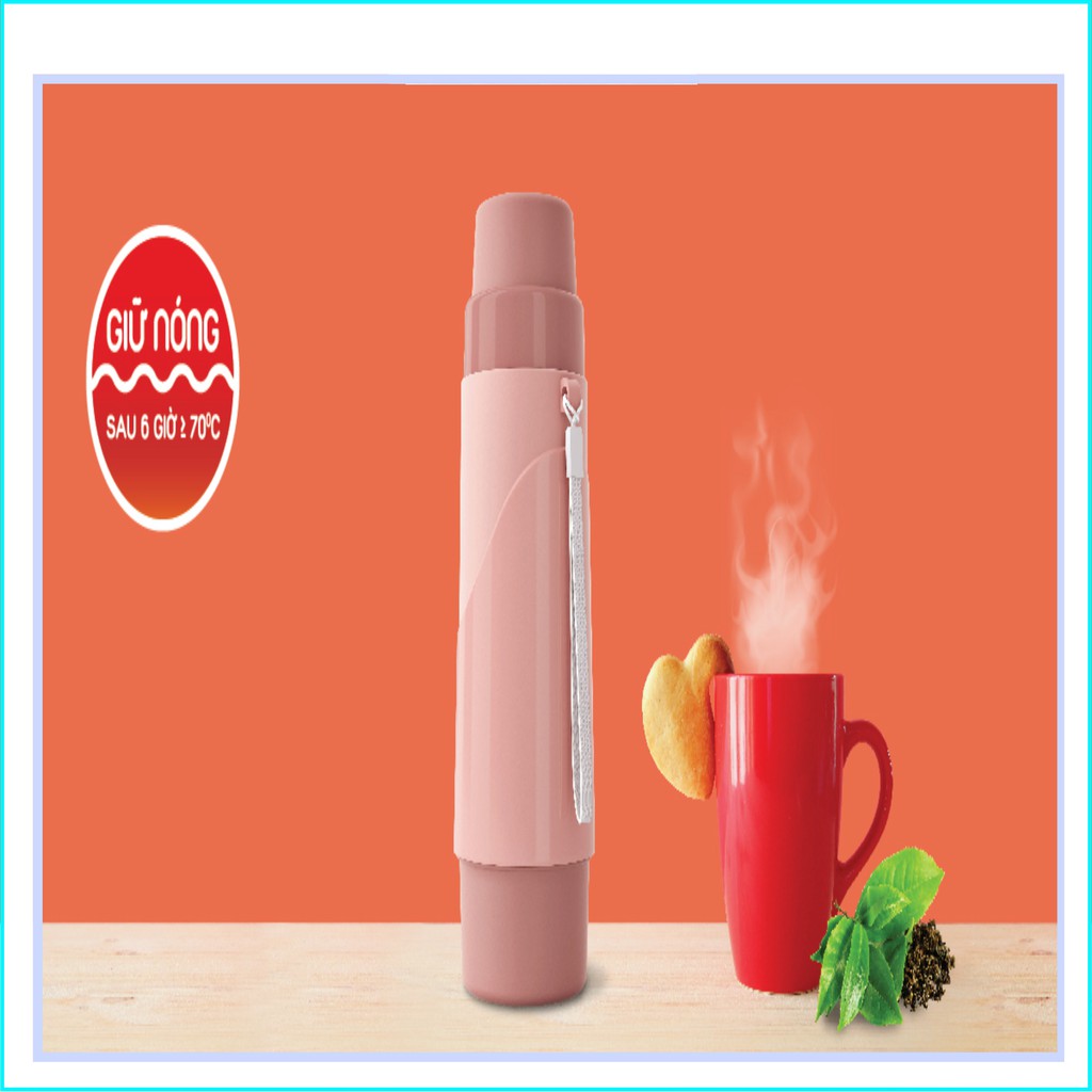 Phích nước mini rạng đông công nghệ ủ ấm giữ nhiệt nóng lên đến 12h và giữ lạnh lên đến 24h dung tích 450ml