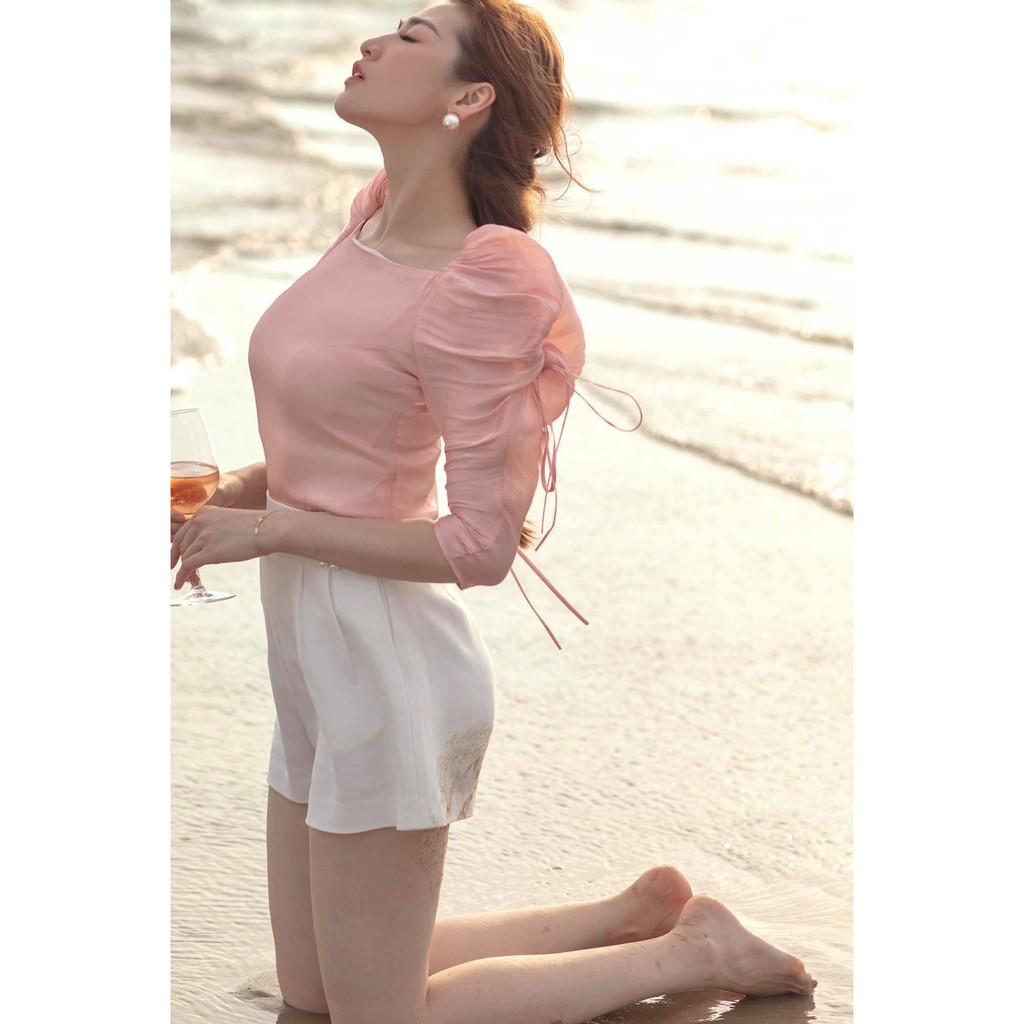 Áo voan kính tay rút sang chảnh (2 màu)