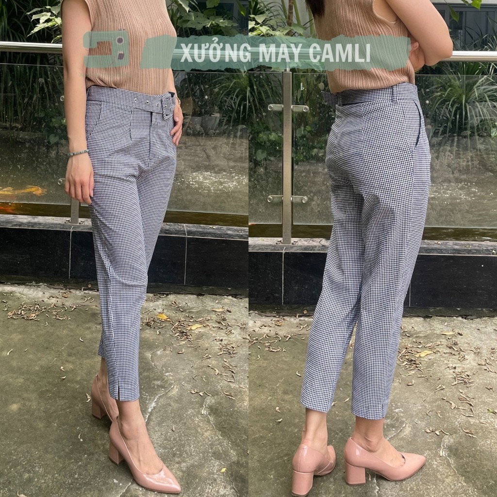 Quần baggy T.O.P S.H.O.P nữ KÈM BELT, chất tuyết mưa, 2 màu, tôn dáng - văn phòng - đi chơi