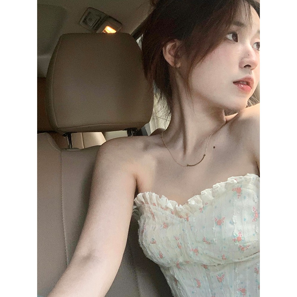 Áo ống croset họa tiết hoa nhí ngọt ngào, tiểu thư
