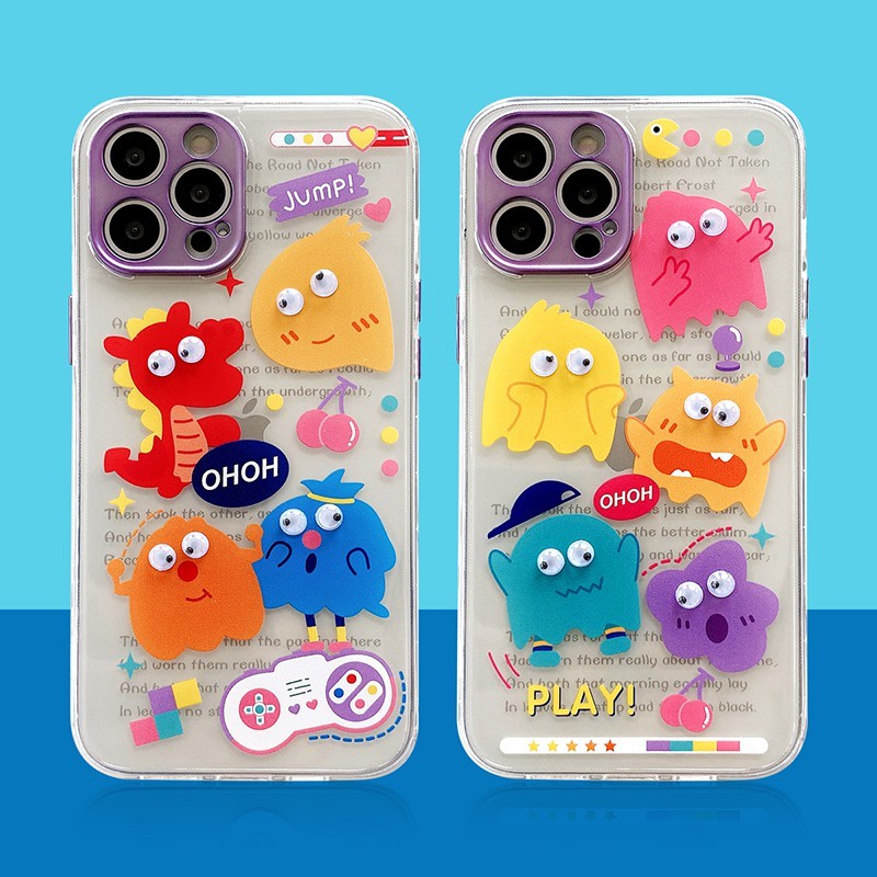 Ốp Lưng Trong Suốt Họa Tiết Hoạt Hình 3d Dễ Thương Cho Iphone 11 Pro Max X Xr Xs Max 12 Pro Max 12mini Iphone 7 8 Plus Se 2020