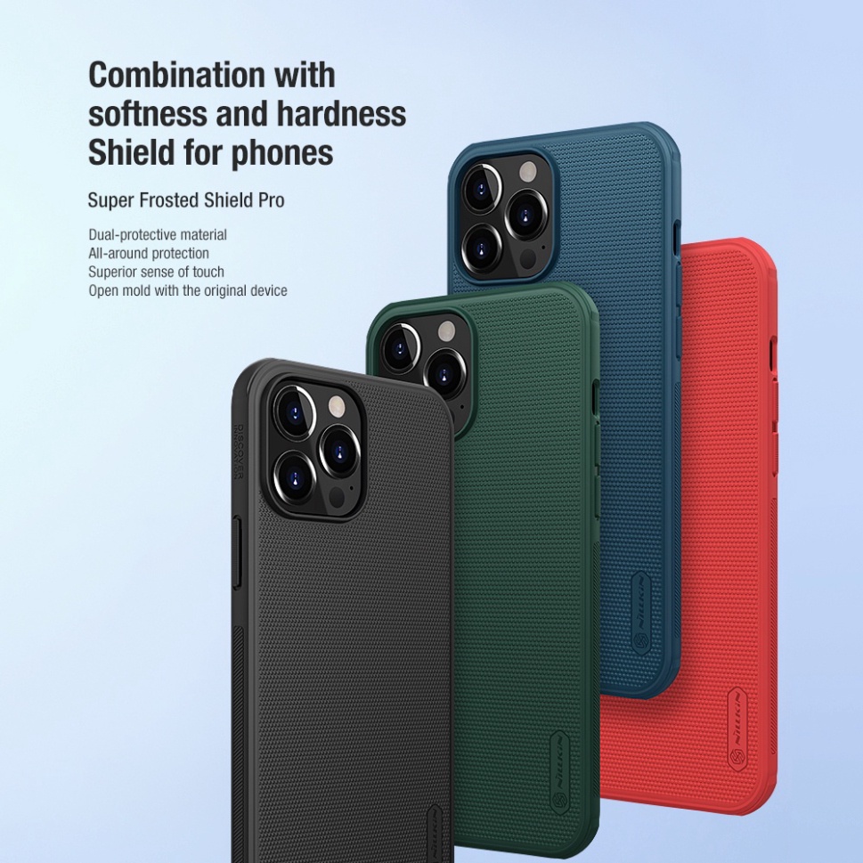 Ốp lưng Nillkin Super Frosted Shield Pro cho iPhone 13 Pro Max / 13 Pro / 13 Mini mỏng chống dấu vân tay và sốc