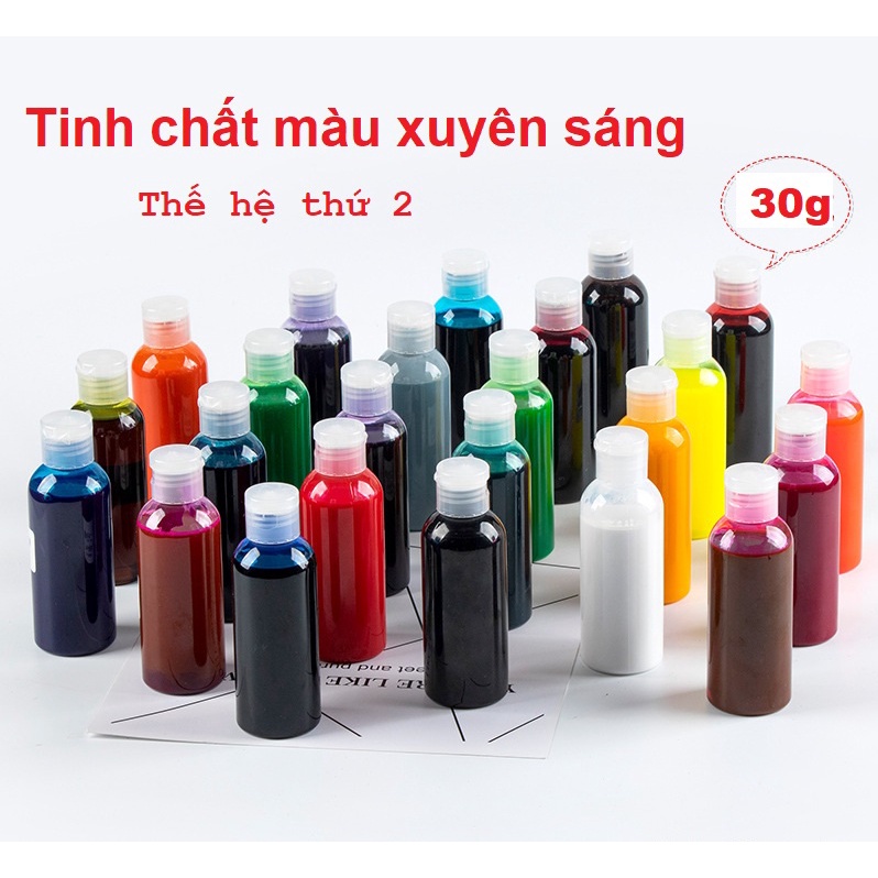 Màu pha xuyên sáng Epoxy resin chuyên dụng, màu pha keo UV, trang trí, DIY, tươi sáng