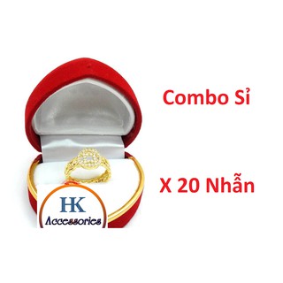 Combo sỉ 20 Nhẫn Kim Tiền Đính Đá Mặt Đồng Tiền