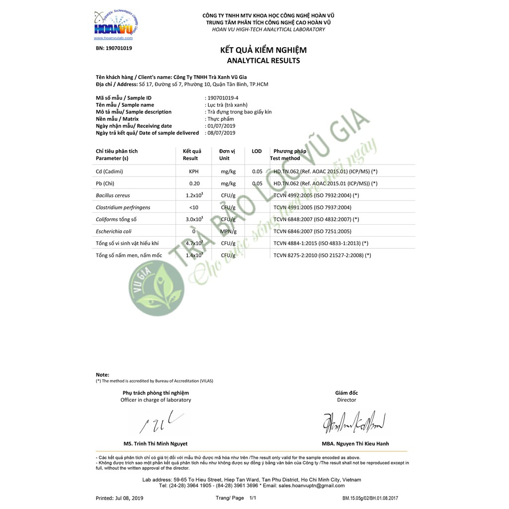 Lục Trà Nguyên Chất Bảo Lộc Vũ Gia (50g/túi) | BigBuy360 - bigbuy360.vn