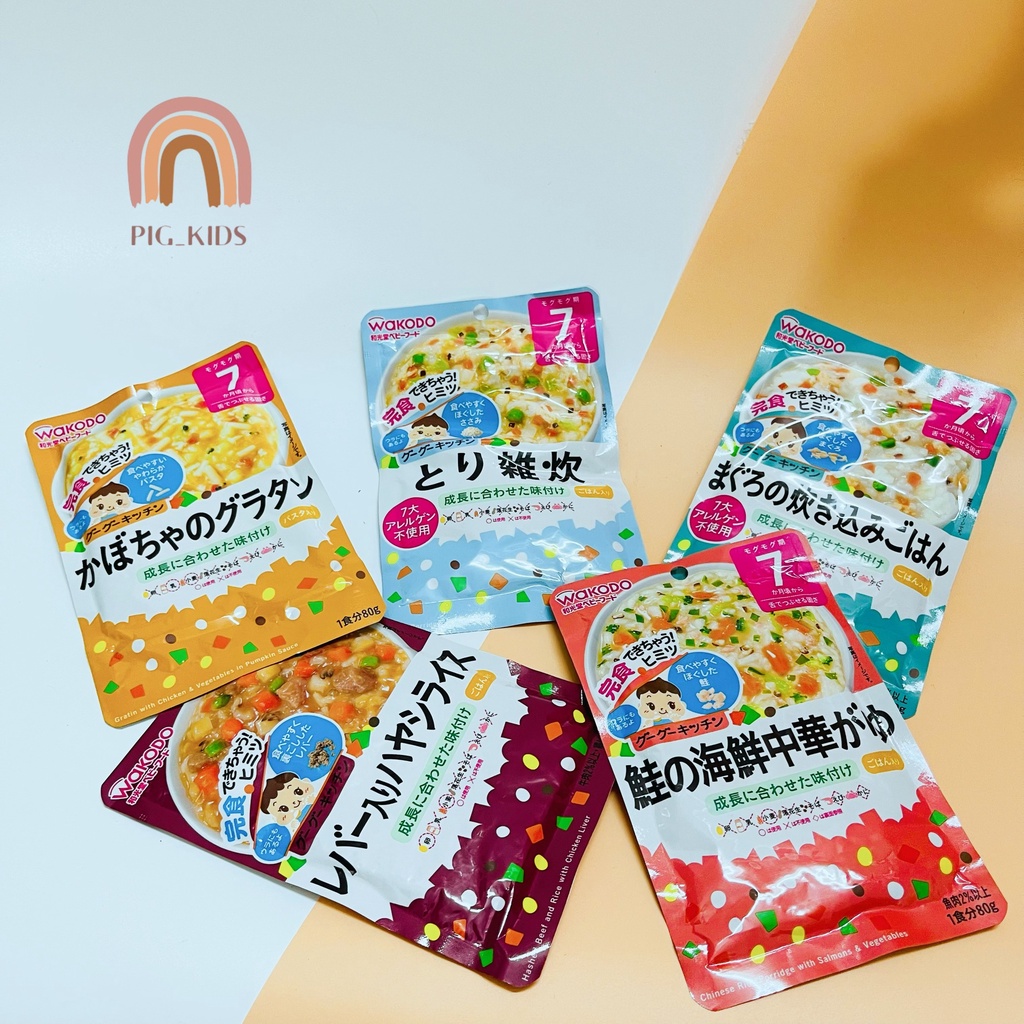 Cháo Ăn Dặm Wakodo Nhật Bản 80g - Cháo Ăn Liền Cho Bé