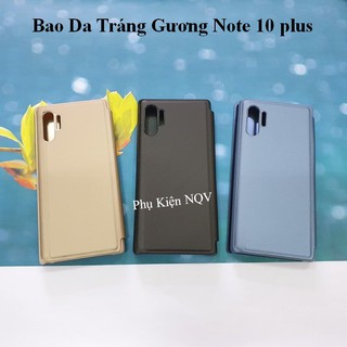 Note 10 plus|| Bao Da Clear View Standing Samsung Note 10 plus - Pk NQV