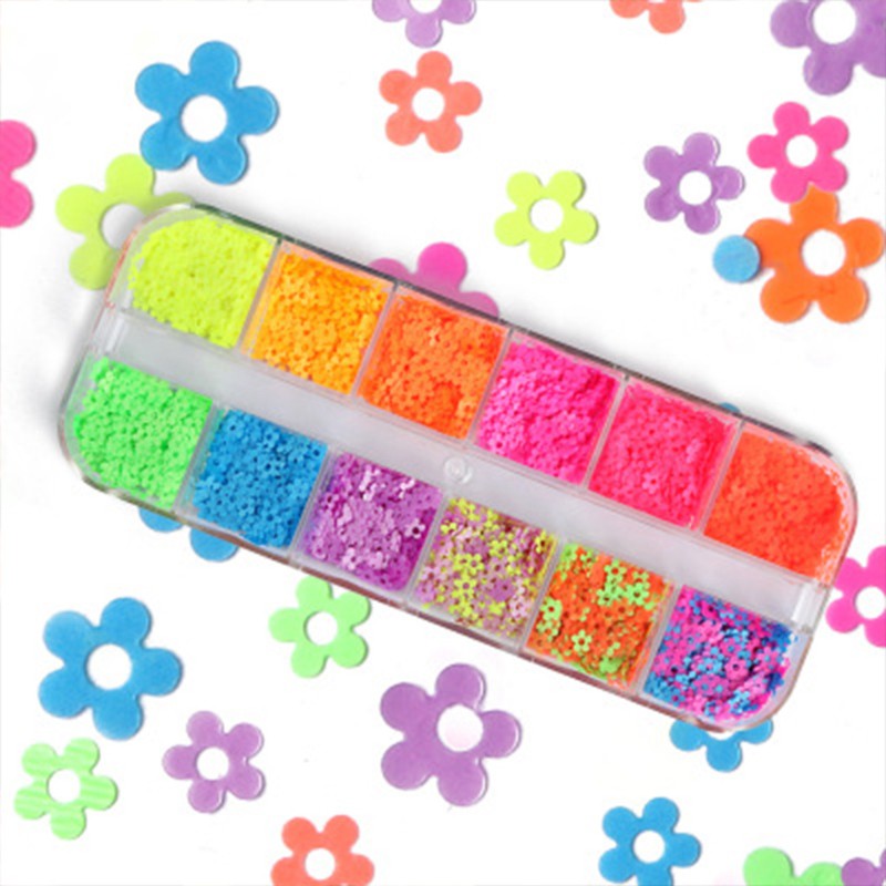 Hộp sequin 12 ngăn thời trang ánh kim làm móng tiện dụng