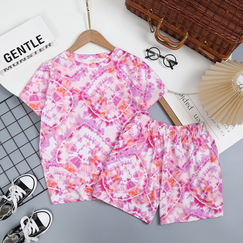 [35-55kg] Đồ bộ bé gái size đại, set mẹ và bé tay ngắn  thun cotton vnxk Jennie kids J504