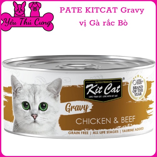 Pate Kitcat Gravy cho mèo dạng sốt - lon 70g-YEUTHUCUNGDAKNONG
