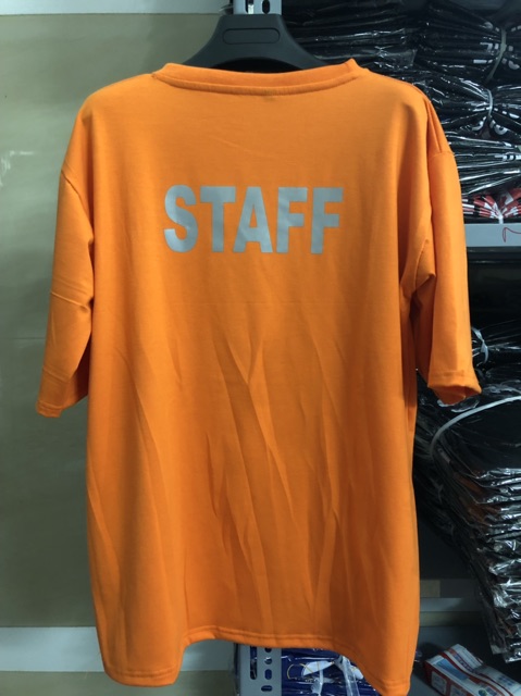 Áo Thun STAFF Cam PHẢN QUANG Unisex (Chụp FLASH mới phản quang) 1hitshop | BigBuy360 - bigbuy360.vn