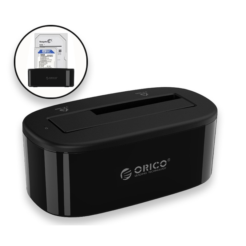 Đế ổ cứng (Docking) 1 khe cắm: 3.5&quot; và 2.5&quot; SATA 3 USB 3.0 ORICO 6218US3-BK( ĐEN) -  Nhà Phân Phối Chính Hãng