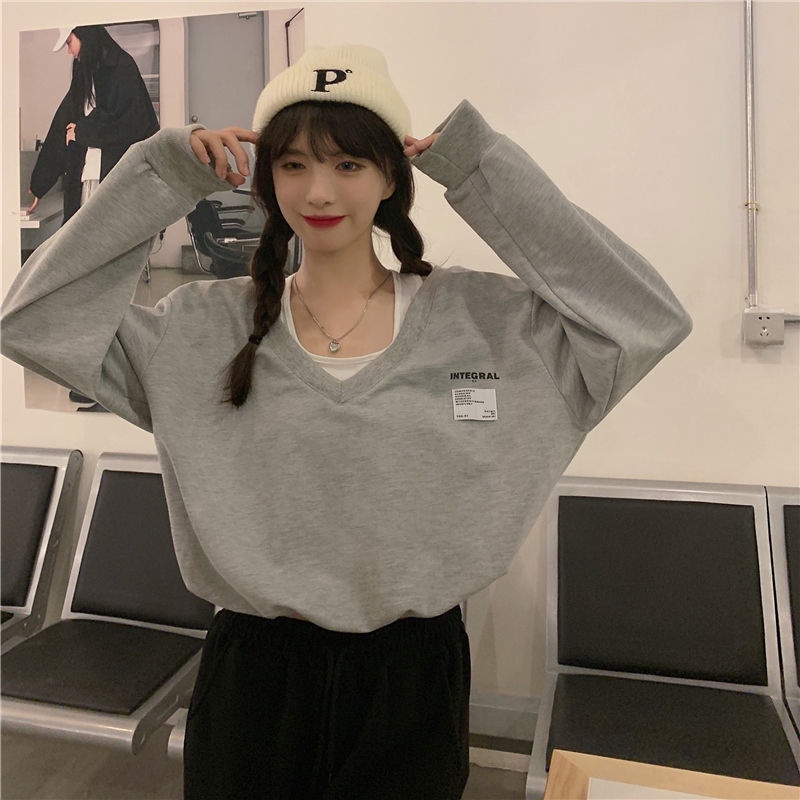 Áo Len Tay Dài Cổ Chữ V Thời Trang Dành Cho Nữ