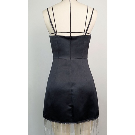 Đầm Ôm Hai Dây Hở Lưng Viền Tua Rua Đính Đá Lấp Lánh Gợi Cảm Cho Nữ